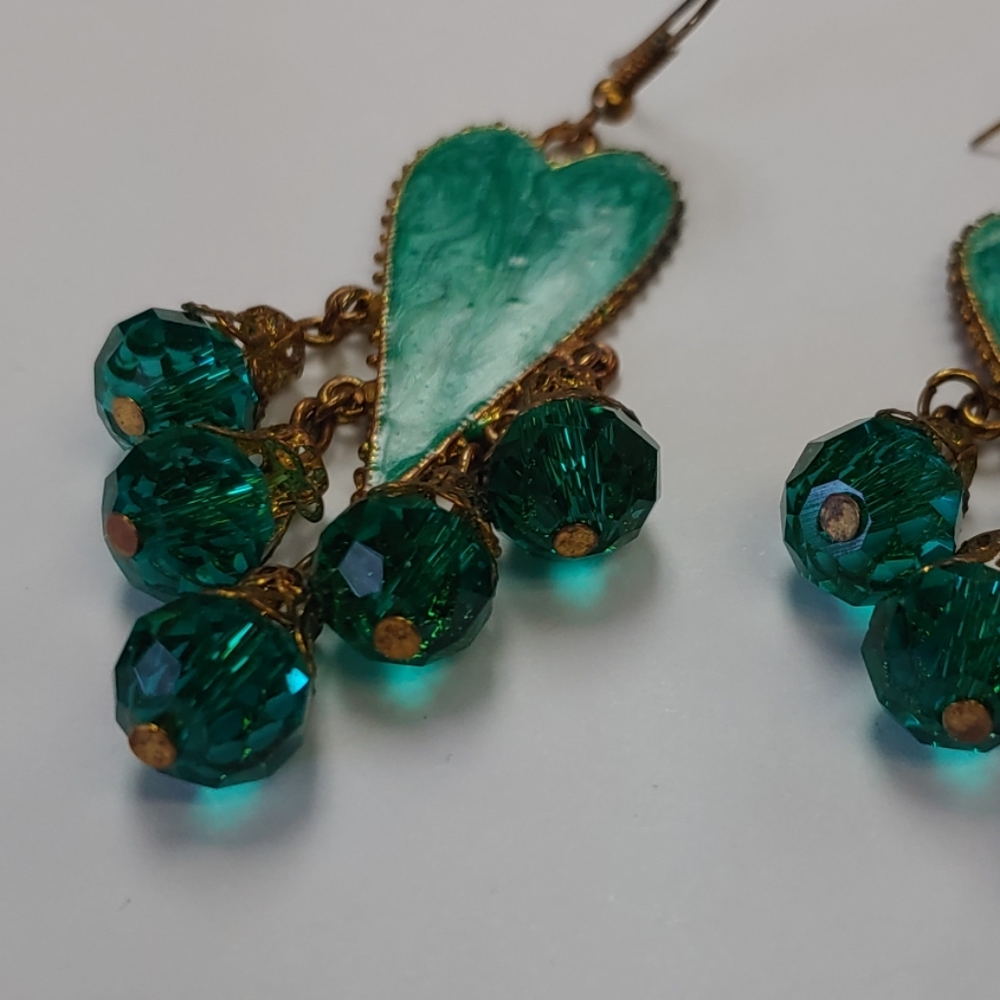 Teal and Gold Earings
